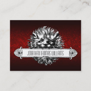 Vintage Lion & Leather Premium Business Cards Visitenkarte