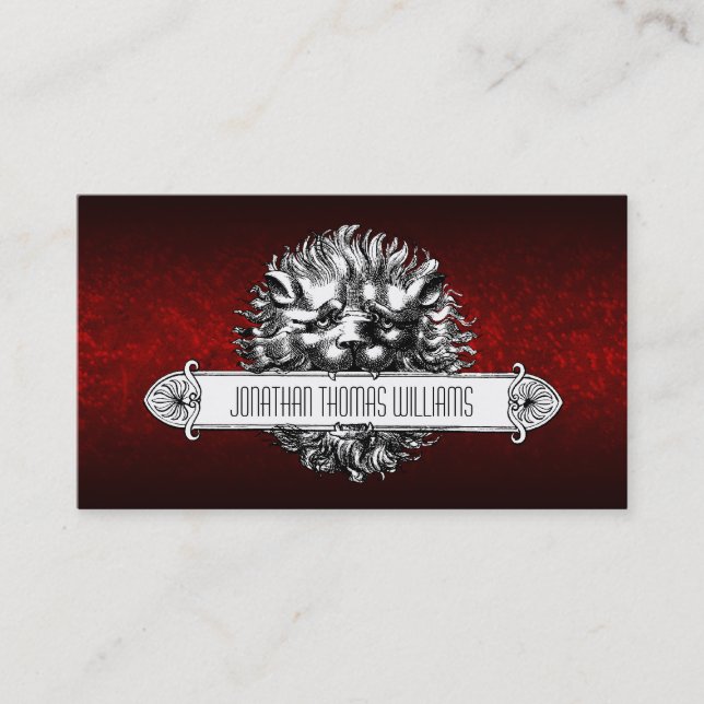 Vintage Lion Premium-Visitenkarten Visitenkarte (Vorderseite)