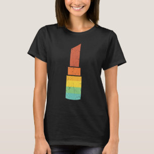 Vintage-Lippenstift-Kunstwerk abgenutztes Make-up T-Shirt