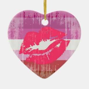 Vintage Lippenstift Lesbischer Stolz Keramikornament
