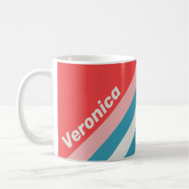 Vintage Lipstick Stripes with Name Kaffeetasse