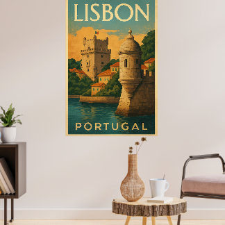 Vintage Lisbon Portugal Poster