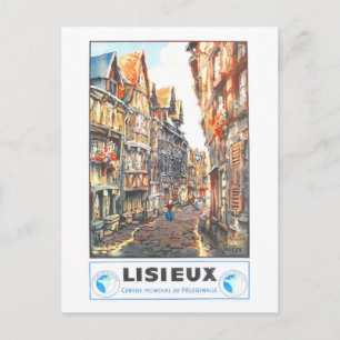 Vintage Lisieux Reiseplakat Postkarte