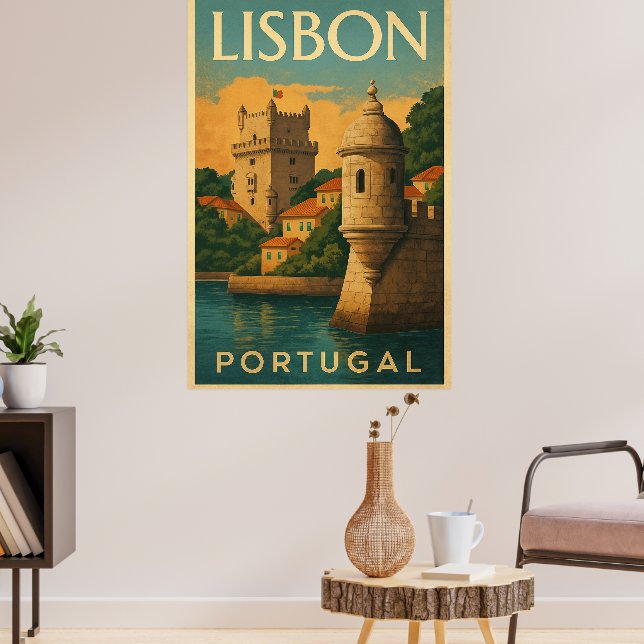 Vintage Lissabon Portugal Poster (Wohnzimmer 3)