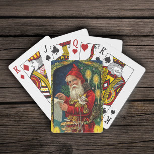 Vintage Liste der Santa Claus-Prüfungen Spielkarten