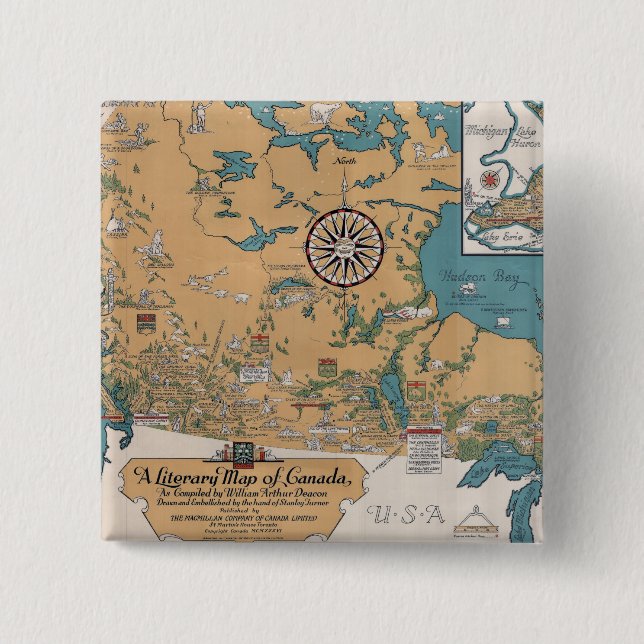 Vintage Literaturübersicht Kanadas Button (Vorderseite)