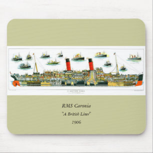 Vintage Lithografie Britisches Ozeanschiff RMS Car Mousepad