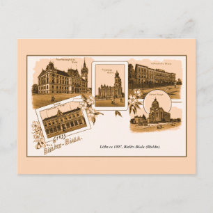Vintage-Lithografie Gruss aus Bielitz-Biala Postkarte