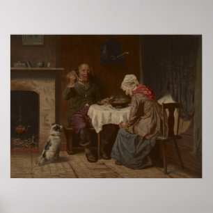 Vintage-Lithographie 'Ein Segen erflehen' Poster