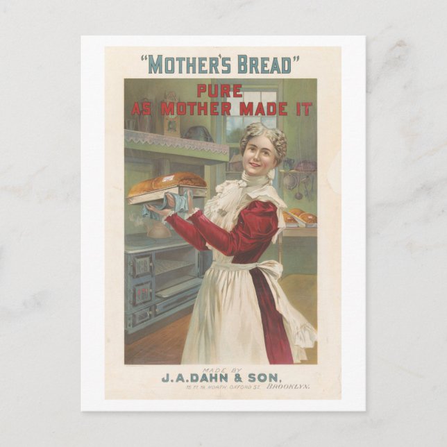 Vintage Lithographiewerbung für Brot Postkarte (Vorderseite)
