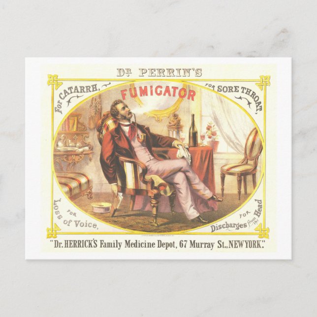 Vintage Lithographiewerbung: Health Fumigator Postkarte (Vorderseite)