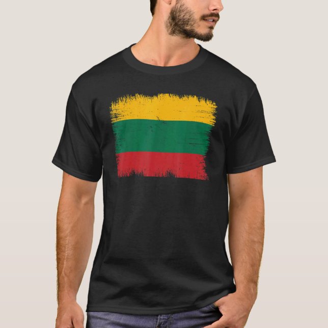 Vintage Lithuania Flag Lithuanian Independence Day T-Shirt (Vorderseite)