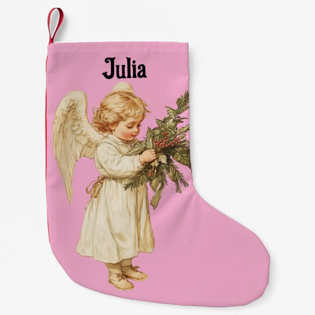 Vintage Little Angel Christmas Stocking Kleiner Weihnachtsstrumpf (Vorderseite)
