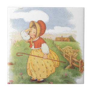 Vintage Little Bo Peep Mother Goose Kinderreim Fliese
