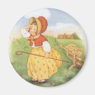 Vintage Little Bo Peep Mother Goose Kinderreim Magnet