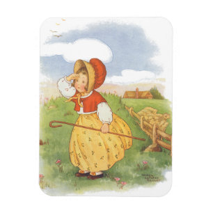 Vintage Little Bo Peep Mother Goose Kinderreim Magnet