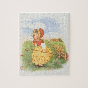 Vintage Little Bo Peep Mother Goose Kinderreim Puzzle