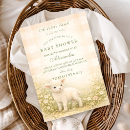 Vintage Little Lamb Meadow Flowers Baby Shower Einladung