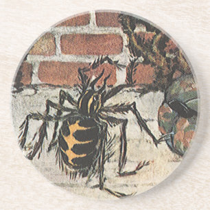 Vintage Little Miss Muffet Spider Nursery Rhyme Getränkeuntersetzer