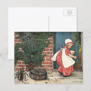 Vintage Little Miss Muffet Spinne Kinderreim Postkarte