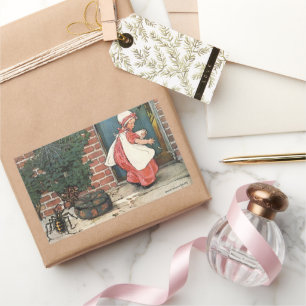 Vintage Little Miss Muffet Spinne Kinderreim Rechteckiger Aufkleber