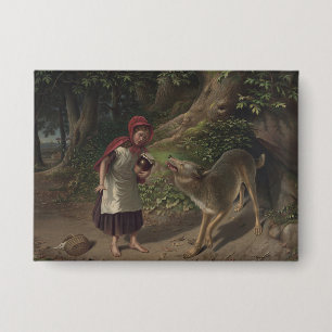 Vintage Little Red Riding Hood Märchen Kunst Button