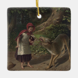 Vintage Little Red Riding Hood Märchen Kunst Keramikornament