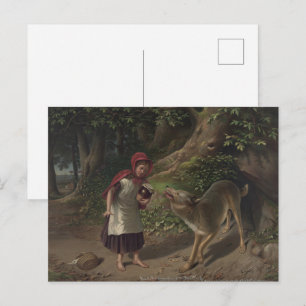 Vintage Little Red Riding Hood Märchen Kunst Postkarte