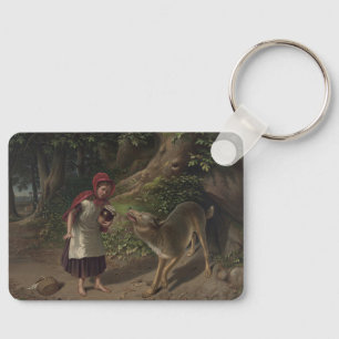 Vintage Little Red Riding Hood Märchen Kunst Schlüsselanhänger