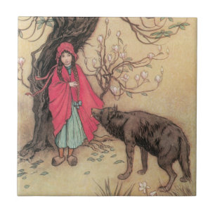 Vintage Little Red Riding Hood von Warwick Goble Fliese