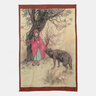 Vintage Little Red Riding Hood von Warwick Goble Geschirrtuch