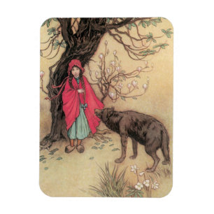 Vintage Little Red Riding Hood von Warwick Goble Magnet