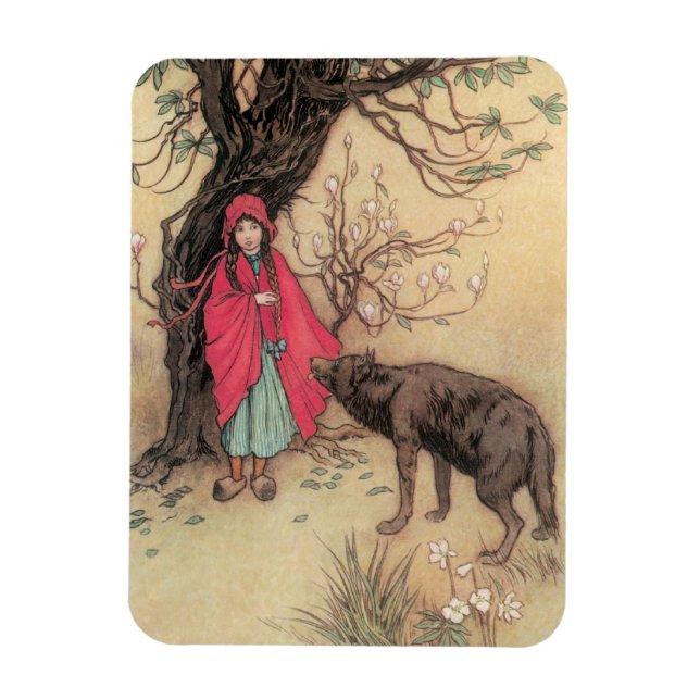 Vintage Little Red Riding Hood von Warwick Goble Magnet (Vertikal)