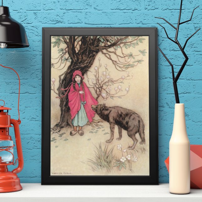 Vintage Little Red Riding Hood von Warwick Goble Poster (Von Creator hochgeladen)