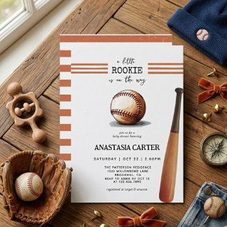 Vintage Little Rookie Baseball-Baby-Shower Einladung