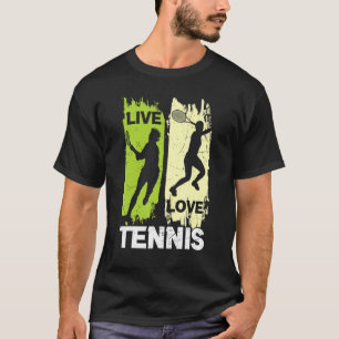 Vintage Live-Liebe Tennis Player Sportaktiva T-Shirt