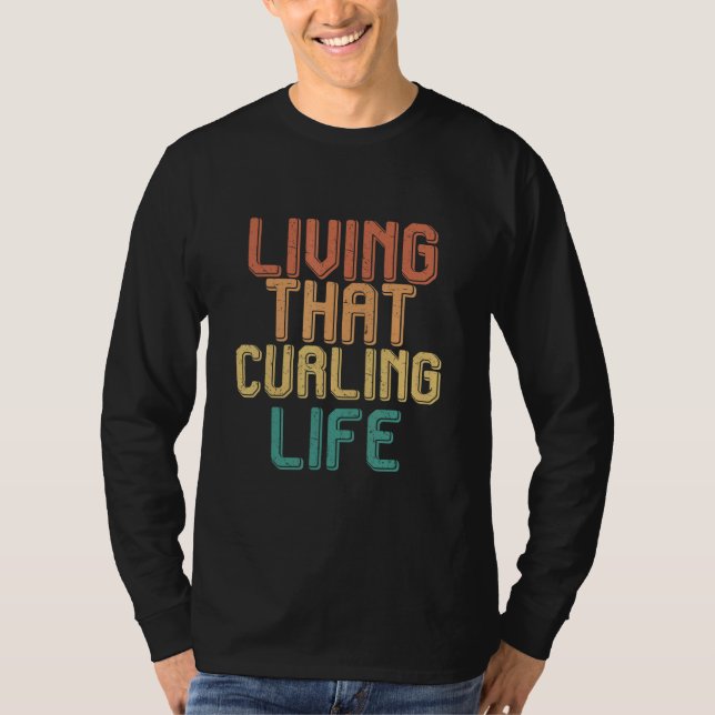 Vintage living that CURLING life T-Shirt (Vorderseite)