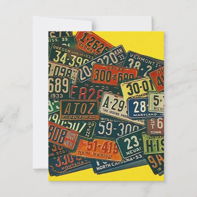 Vintage LIZENZEN-TELLER, die wir verschoben haben Ankündigung (Vorderseite)