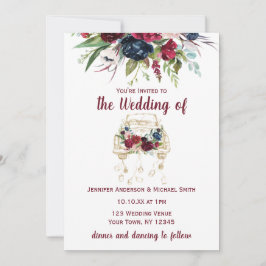 Vintage Lkw-Burgundy-Hochzeit Save The Date