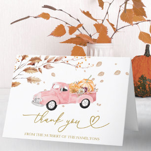 Vintage-LKW-Herbst-Baby-Party Dankeschön Dankeskarte