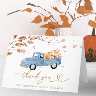 Vintage-LKW-Herbst-Baby-Shower-Dankeschön Dankeskarte