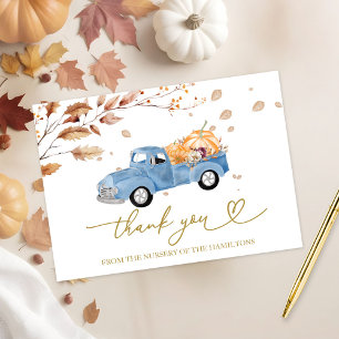 Vintage-LKW-Herbst-Baby-Shower-Dankeschön Einladung