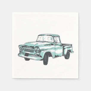 Vintage Lkw-Illustration Serviette