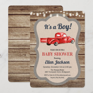 Vintage-LKW-Jungen-Baby-Shower-Einladung Einladung