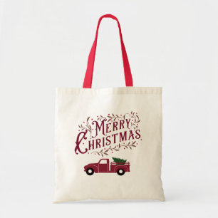 Vintage-LKW mit Frohe Weihnachten Tragetasche