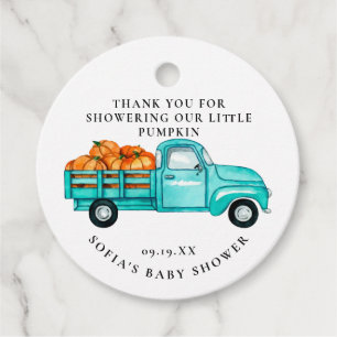 Vintage-LKW Rustikal   Geschenkkarte für Baby Show Geschenkanhänger