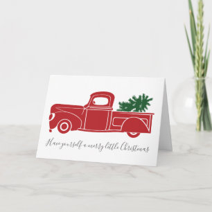 Vintage LKW-Weihnachtskarte Feiertagskarte