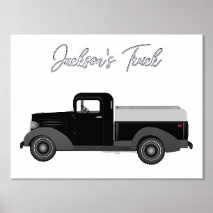 Vintage-LKW-Zeichnung Folientext-Druckplakat Foliendrucke