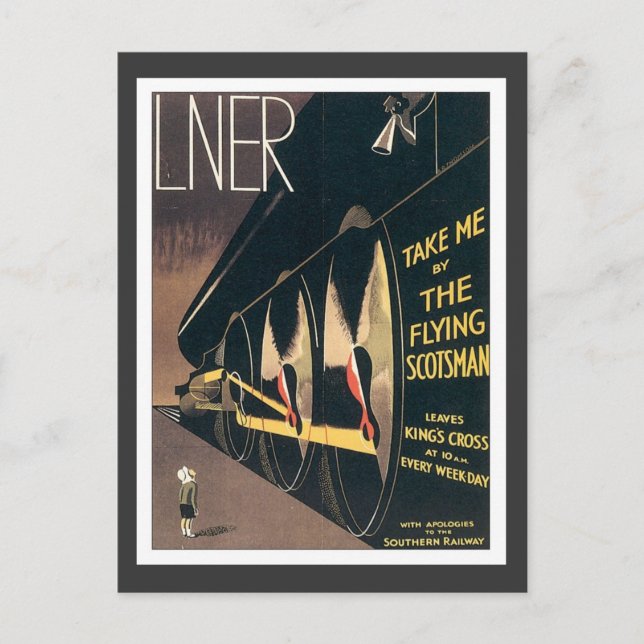 Vintage LNER-Bahn Postkarte (Vorderseite)