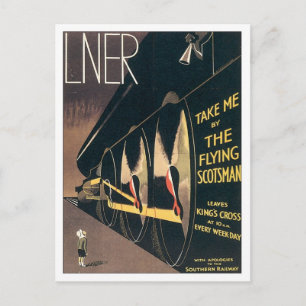 Vintage LNER Eisenbahn Postkarte